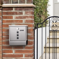 SONGMICS Cutie postala de exterior, pentru gard sau perete, din otel, 31x10x33cm, argintiu