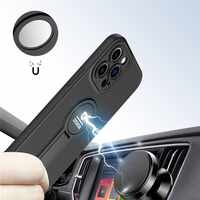 Husa Armor Design cu Stand pentru Apple iPhone 14 Plus (6.7) Negru, Suport Auto Magnetic, Protectie Antisoc, Vafy