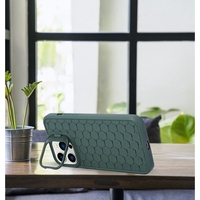 Husa de Protectie TPU, Vafy, pentru Apple iPhone 15 Plus, 3D Cube, cu Inel, Protectie Camera, Antisoc, Antizgariere, Antialunecare, Acoperire Completa, Verde