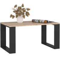 Masuta cafea NOX cu raft inferior, PAL laminat, 92x53x45 cm, stejar sonoma si negru