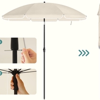 SONGMICS Umbrela terasa gradina sau plaja, cu inclinare, husa, diametru 160cm, bej