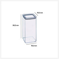 Cutie depozitare patrata 5Five PS, 1.5 litri, 10x10x20 cm, transparent