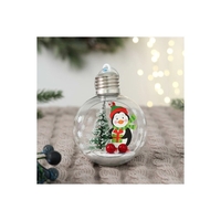 Glob de Craciun, Flippy, cu LED, Model Pinguin, 10 x 5 x 3 cm, Multicolor