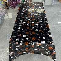 Fata de Masa, Flippy, din Folie, Imprimeu Halloween - Boo, 137 x 183 cm, Negru