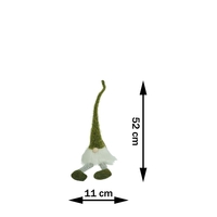 Ornament de Craciun spiridus, Flippy, verde/alb, textil, 52 cm