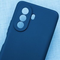 Husa pentru Huawei NOVA Y70, Vafy, Liquid Silicone, cu Microfibra pe interior, Protectie Antisoc, Navy Blue