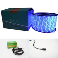 Instalatie Craciun, 26 m, 624 Led-uri, Furtun Luminos, Albastru, Transformator, Sectionabila, 220 V, Vafy