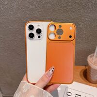 Carcasa Metalica, Vafy, Compatibila Apple iPhone 16 Pro, Creeaza Aspect de iPhone 17 Pro, Unibody Mat, Rezistenta la Zgarieturi, Portocaliu