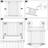 Poarta de siguranta Safety Gate pentru scari, ajustabila, din lemn cu structura otel, 103-110cm, negru maro