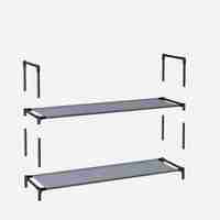 SONGMICS Pantofar cu 10 niveluri, cadru metalic si rafturi textile, 28x45x173 cm, gri