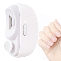 Unghiera Electrica 2 in 1, Flippy, Taiat si Slefuit, 2 Viteze, Lumina LED, Design Ergonomic, Compartiment Resturi, Portabila, Silentioasa 65 db, USB-C, Manichiura, Ideal Pentru Copii si Adulti, 8.5 x 6.8 x 3.3 cm, Alb