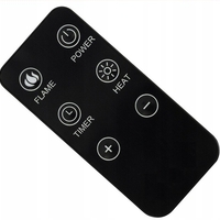 Semineu electric 2000W cu efect de flacara, termostat digital si timer, telecomanda, 52x32x18 cm, negru