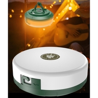 Lumină de camping LED încărcare USB, Vafy, șir colorat, pentru aer liber, cort, Distanta 10 metri, 1800mAH, 10.5x4.3 cm, Alb Verde