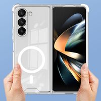 Husa pentru Samsung Galaxy Z FOLD6, Vafy, Husa de Protectie cu Anti-Shock, Tehnologie MagSafe Magnetic, Design Ultra Subtire, Anti alunecare, TPU Acrilic, Transparent