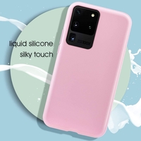 Husa protectie Vafy compatibila cu Samsung S20 Ultra Liquid Silicone Case Roz
