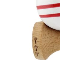 Kendama X CHICANOS Originala, Profesionala, Flippy, Big Cups V2, Super Sticky cu Cupe Mari, Rulment Metalic, din lemn 18 cm, Ata 55 cm, Auriu/Alb