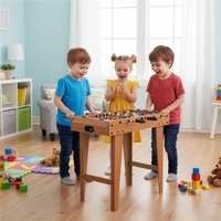 Masa de fotbal pentru copii, cu 6 manere, 18 jucatori, structura si picioare MDF, tabela scor, 69x35x62 cm