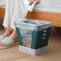 Cos de Gunoi Extensibil, Flippy, din Plastic, Reglabil, Pliabil, Versatil, pentru Bucatarie, Baie sau Birou, Cos Universal, 21x25x17 cm, Albastru Gri