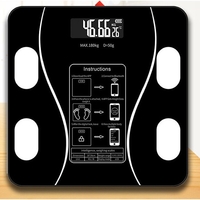 Cantar Electronic Inteligent De Baie Vafy Cu Aplicatie Smart, Corporal, Ecran Digital Iluminat, Termometru, Suporta Maxim 180 Kg, 26 x 26 cm