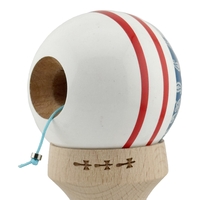 Kendama X Originala CHICANOS, Profesionala, Flippy, Cupe Mari KING SIZE V3, Super Sticky, Gaura in Baza, Rulment Metalic, din lemn 18 cm, Ata 62/65 cm, Albastru/Alb