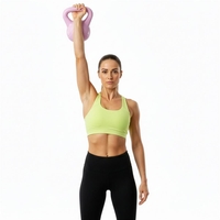 Kettlebell 8 kg, bitum cu invelis rezistent ABS, 23x24 cm, roz