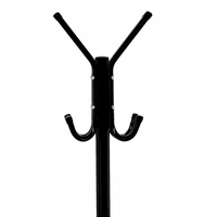 Cuier hol metalic 178 cm, 12 carlige, design minimalist, negru