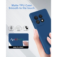 Husa de Protectie, Vafy, pentru OnePlus 11 5G, Liquid Silicone, cu Microfibra pe Interior, Protectie Antisoc, Compatibil Incarcare Wireless, Albastru
