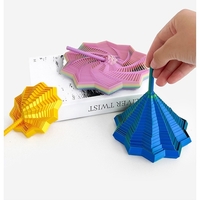 Jucarie Decompresie, Flippy, Model Stea 3D, DuoChrome, Maner Spirala, Turn Magic Geometric, Multiple Forme, Anti-stress, 11 cm, Albastru/Verde/Rosu