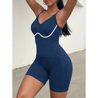 Costum de Fitness/Yoga, Flippy, One Piece, pentru Femei, Material Elastic, Spandex, Albastru, Marime S
