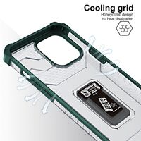 Husa de protectie Vafy compatibila cu Apple iPhone 13 Pro Max Acrylic Armor cu suport Verde Inchis