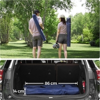 SONGMICS Set 2 scaune pliabile camping cu suport bauturi, husa transport, 52x84x81 cm, 120 kg, albastru