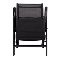Scaun 2in1 de Gradina, Vafy, Sezlong, Suport Picioare, Pliabil, Cadru Metalic, Impermeabil, 47 x 110 x 46 cm, Negru