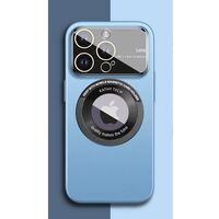 Husa protectie MagSafe Kathy Tech, Vafy, pentru Apple iPhone 14 Plus, Dublu Cerc, Albastru Deschis