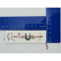 Martisor Bratara cu Snur Alb Rosu Reglabil, Jolie, Model Potcoava Multicolora cu Inimioara, Jolie