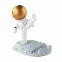 Suport pentru Telefon, Flippy, Suport de Birou pentru Telefon, Suport Telefon pentru Copii, Model Astronaut, Model 1, 9 x 10 x 6.5 cm, Plastic, Alb