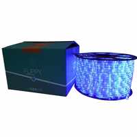 Instalatie Craciun, 58 m, 1392 Led-uri, Furtun Luminos, Albastru, Transformator, 8 jocuri de lumini, Sectionabila, 220 V, Vafy