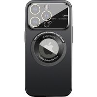 Husa protectie MagSafe Kathy Tech, Vafy, pentru Apple iPhone 12 Pro Max, Dublu Cerc, Negru