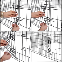 Tarc pentru animale de companie, din fier, forma configurabila, cu usa de acces, XXL, 120x120x60cm, negru