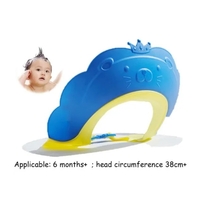 Viziera de Protectie Baie Pentru Copii, Fippy, Model Coronita Leu, Dimensiune ajustabila, Durabil, Usor de curatat, Impotriva Samponului, pentru Ochi si Urechi, TPE+PP, 21x20.5 cm, Albastru