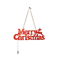 Instalatie LED de Craciun, Vafy, Litere 3D, Merry Christmas, Lumina Calda, 27.5 x 10.5 x 1.4 cm, Rosu