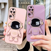 Husa Telefon 2in1, Vafy, Compatibila Huawei Mate 50 Pro, Carcasa TPU cu Suport Inclus Tip Astronaut, Protectie Camere, Roz