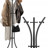 Cuier hol metalic 170 cm, design minimalist, negru