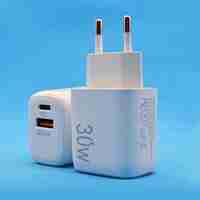 Incarcator Fast Charging pentru Telefon, Flippy, Dual Port USB-A si USB-C cu Cap de Incarcare Standard European, 30W Q.C 3.0, Alb