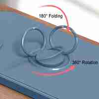 Husa protectie Vafy compatibila cu Huawei P40 Lite E Liquid Silicone Ring cu suport rotativ Albastru deschis