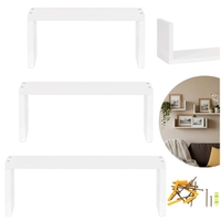 Set 3 rafturi de perete din MDF pentru decor si organizare, 30, 45 si 60 cm, alb