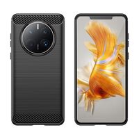 Husa de Protectie pentru Huawei Mate 50 Pro, Vafy, Protectie 360, din TPU cu element de Carbon, Anti Alunecare, 1.8 mm, Negru