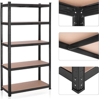 SONGMICS Raft de depozitare metalic, cu rafturi din MDF, 5 polite, max. 875 kg, 180x90x40cm, negru