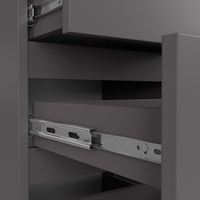 Comoda cu 4 sertare, PAL laminat 16mm, 40x35x74 cm, gri grafit