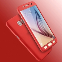 Husa Samsung Galaxy A7 2017 Full Cover 360 Rosu + Folie de protectie
