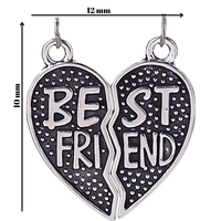 Pandantiv, Jolie Silver, Argint 925, Model Inima Best Friend, 1 g, 10x12 mm